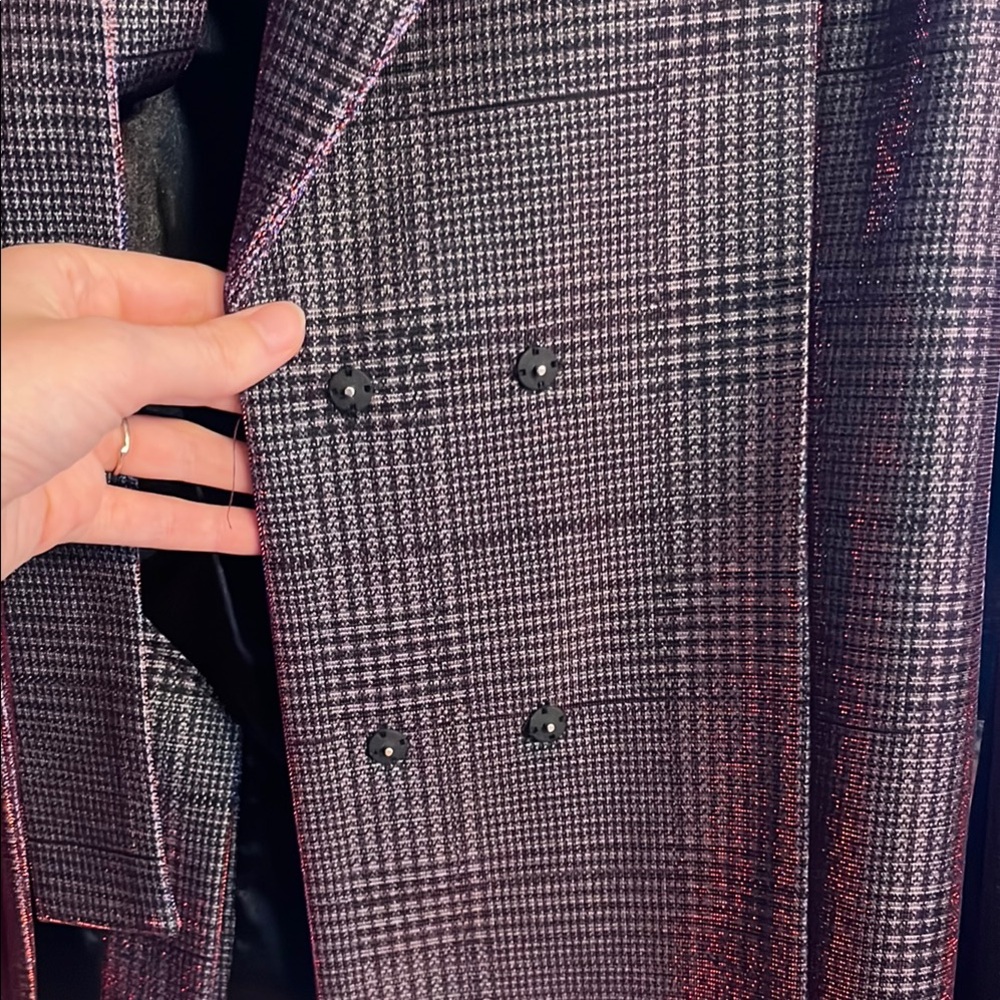 Noli Yoga Black Line Purple Iridescent Blazer (NWT) - Picture 5 of 5